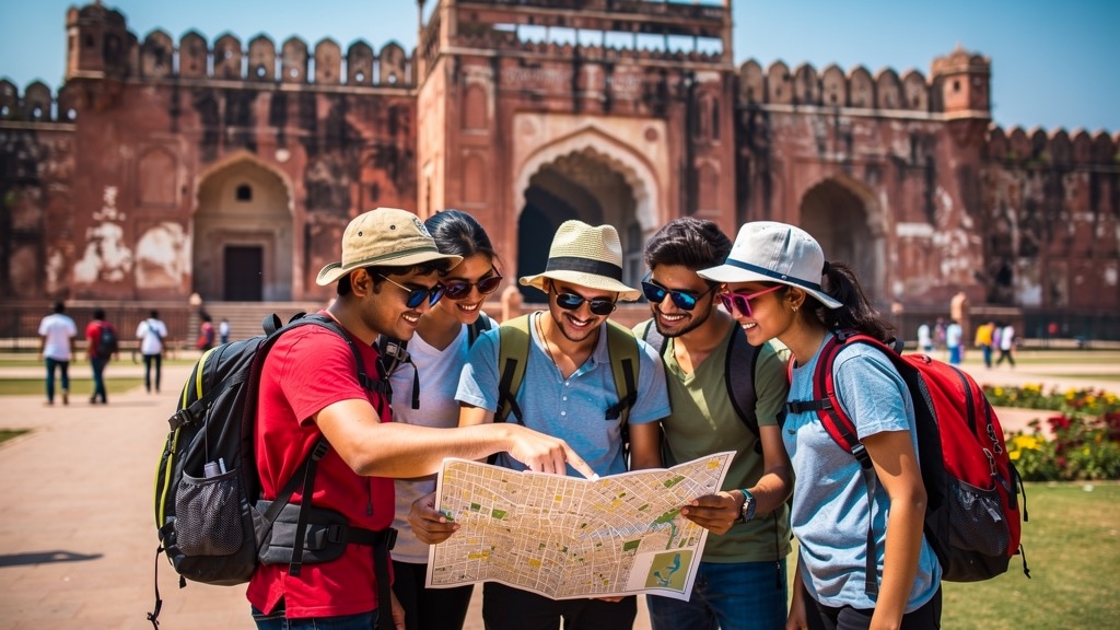Travelers exploring Hisar heritage sites